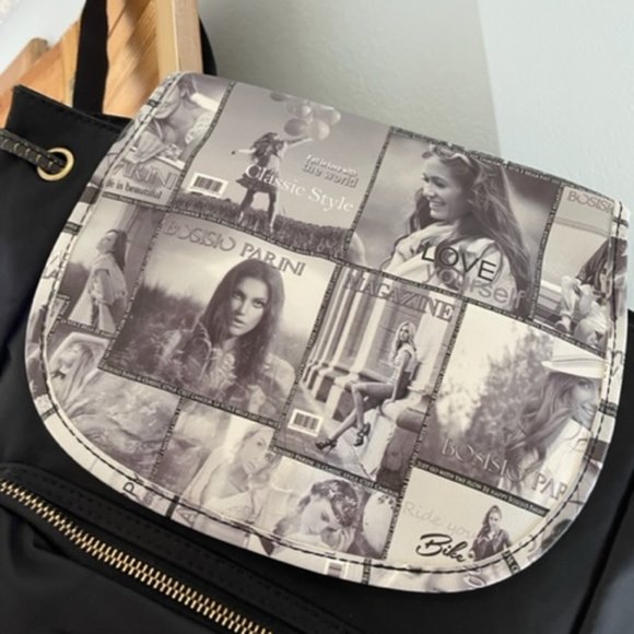 NWT Bosisio Parini Black Italy Design Backpack Shoulder Bag main image 6